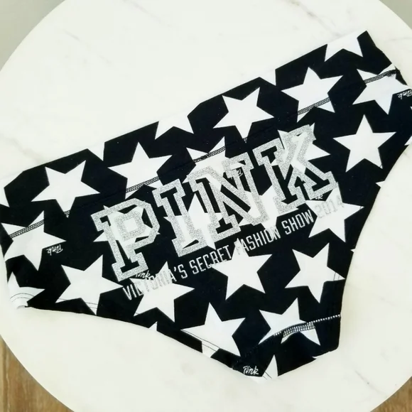 Victoria's Secret PINK Vintage Fashionshow Cotton Glitter Stars Panty NWT - Picture 5 of 12